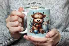 Highland Cow Holiday Spirit 11 &15 oz Mug Sublimation Design Product Image 4