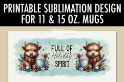 Highland Cow Holiday Spirit 11 &15 oz Mug Sublimation Design Product Image 6