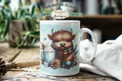 Highland Cow Holiday Spirit 11 &15 oz Mug Sublimation Design Product Image 5