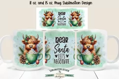 Highland Santa Negotiate 11 & 15 oz Mug Sublimation Design Product Image 1
