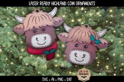 Highland Cow Ornament Duo | Christmas Laser Ready SVG Product Image 1