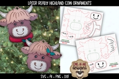 Highland Cow Ornament Duo | Christmas Laser Ready SVG Product Image 2