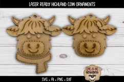 Highland Cow Ornament Duo | Christmas Laser Ready SVG Product Image 3