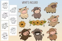 Highland Overload|9 PNG Highland Cow Clipart & PDF Printable Product Image 2