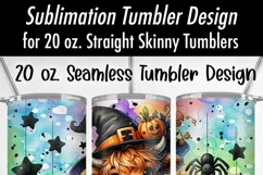 Highland Cow Jack O Lantern | Seamless 20 oz Tumbler Design Product Image 4