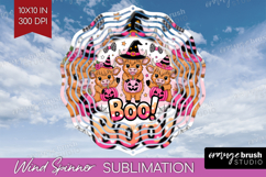 Highlang Cow Halloween Wind Spinner Sublimation PNG Spooky Product Image 1