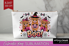 Highlang Cow Halloween Cosmetic Bag Spooky Season Makeup Bag Product Image 1