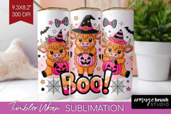 Highlang Cow Halloween Tumbler Wrap Spooky Season Tumbler Product Image 1