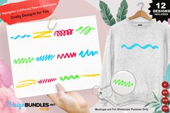 Highlighter In Different Patterns and Colors Clipart Set Product Image 1