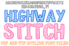 HIghway Stitch Alphabet Lettering Font Sewing ABC OTF by Squeeb Creative