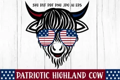 Patriotic SVG. Highland Cow SVG. Farm Animal Silhouette. Product Image 1