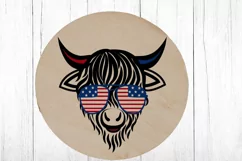 Patriotic SVG. Highland Cow SVG. Farm Animal Silhouette. Product Image 2