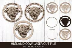 Highland Cow SVG Design. Farmhouse Sign. Laser Cut File. Product Image 1