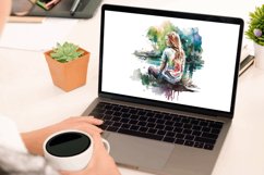 Watercolor Girl by the River Clipart Bundle,Cottage Clipart,Sublimation Designs,Watercolour Clipart,PNG Bundle,Clipart Bundle,Commercial Use,Cosy Farmhouses,Printable Watercolor,Mug Journal Designs,House Home Clipart,Digital Clipart,Country Clipart,Scener