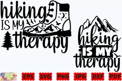 Hiking Is My Therapy SVG | Hiking SVG | Adventure SVG | PNG Product Image 2