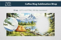 Hiking Photo Mug Wrap for 15 oz Cricut Mug Sublimation