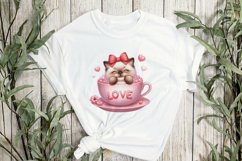 Valentines Day Cat Sitting in Tea Cup Product Image 2