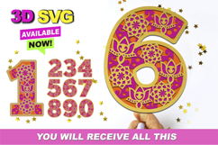 Hindi Numbers 3D SVG Product Image 1