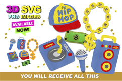 Hip hop Elements 3D SVG Product Image 1