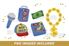 Hip hop Elements 3D SVG Product Image 4