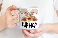 Hip Hop Bunny Sublimation | Bunny Ears With Flowers Print Product Image 3