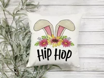 Hip Hop Bunny Sublimation | Bunny Ears With Flowers Print Product Image 4