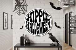 Hippie Halloween SVG File | Halloween Round Sign SVG Product Image 1