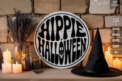 Hippie Halloween SVG File | Halloween Round Sign SVG Product Image 3