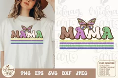 Hippie Mama svg PNG sublimation, Mama Retro Png Product Image 1