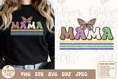 Hippie Mama svg PNG sublimation, Mama Retro Png Product Image 2