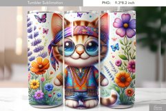 Summer Flower Cat|Hippie Style Tumbler Sublimation Product Image 1