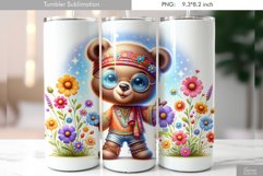 Summer Flower Bear|Hippie Style Tumbler Sublimation Product Image 1