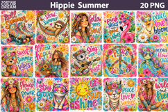 Colorful Hippie Flower Bundle | Boho Summer Sublimation Product Image 2