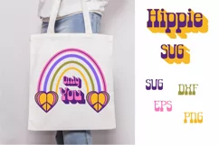 Hippie SVG. Only you. Hippie Rainbow SVG. Retro Quote. Peace