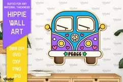 Hippie Wall Art Laser Cut. Hippie Wooden Decor SVG Product Image 1