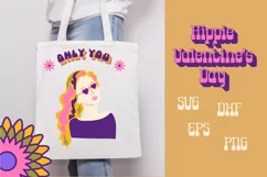Hippie woman face for tote bag, Only you Valentines Day