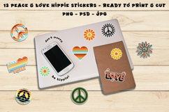 Hippie Peace &amp; Love Stickers Badges Magnets Product Image 3