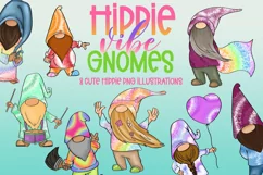 Hippie Vibe Gnomes| Gnome Clipart|Tie Dye Gnomes|Hippie Art Product Image 1