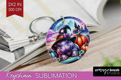 Hippo Halloween Keychain PNG Cute Animal Keychain Product Image 1