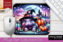 Hippo Halloween Mouse Pad Sublimation Cute Animal Mousepad Product Image 1