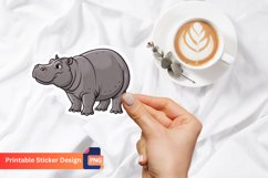 Hippo sticker, Cartoon hippo sticker Product Image 1