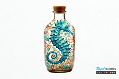 Hippocampus Glass Bottle Sublimation PNG Clipart Product Image 1