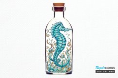 Hippocampus Glass Bottle Sublimation PNG Clipart Product Image 1