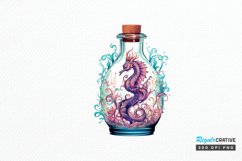 Hippocampus Glass Bottle Sublimation PNG Clipart Product Image 1
