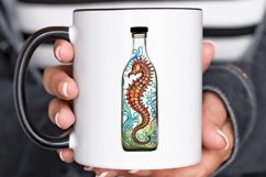 Hippocampus Glass Bottle Sublimation PNG Clipart Product Image 2