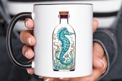 Hippocampus Glass Bottle Sublimation PNG Clipart Product Image 2