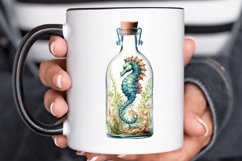 Hippocampus Glass Bottle Sublimation PNG Clipart Product Image 2