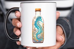 Hippocampus Glass Bottle Sublimation PNG Clipart Product Image 2