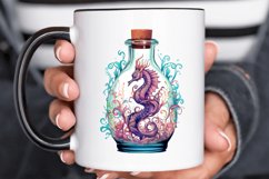 Hippocampus Glass Bottle Sublimation PNG Clipart Product Image 2