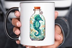 Hippocampus Glass Bottle Sublimation PNG Clipart Product Image 2